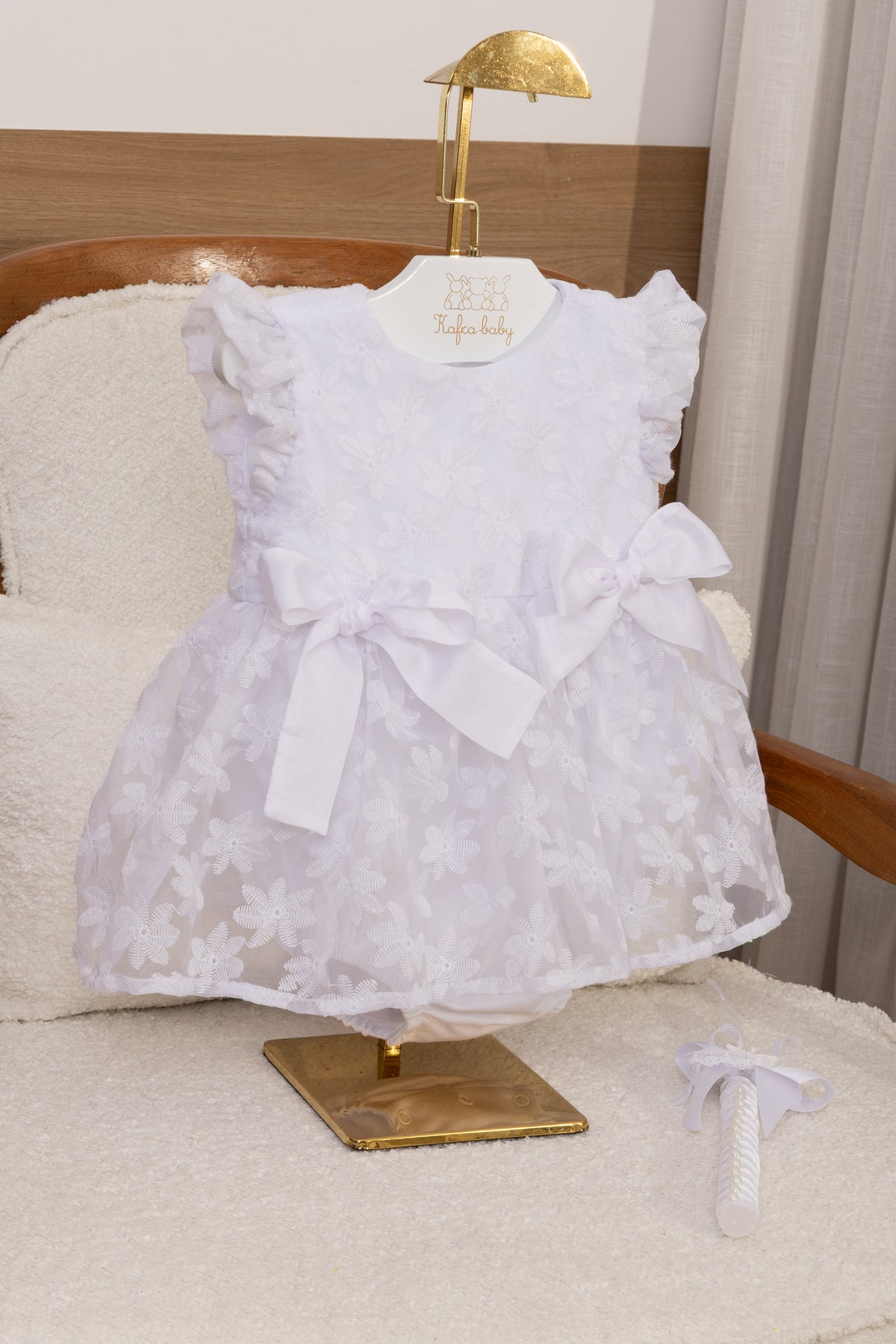 Romper Batizado Celeste Ref: 33427