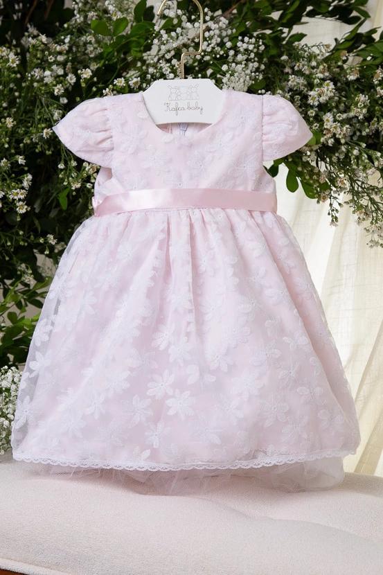 Vestido Batizado Renda com Touca Ref: 39252